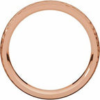 Stepped-Edge Comfort-Fit Half Round Band with Hammer Finish