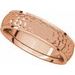 Stepped-Edge Comfort-Fit Half Round Band with Hammer Finish