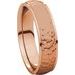 Stepped-Edge Comfort-Fit Half Round Band with Hammer Finish