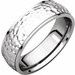 Stepped-Edge Comfort-Fit Half Round Band with Hammer Finish