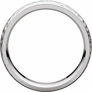 Stepped-Edge Comfort-Fit Half Round Band with Hammer Finish