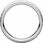 Stepped-Edge Comfort-Fit Half Round Band with Hammer Finish