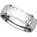 Stepped-Edge Comfort-Fit Half Round Band with Hammer Finish