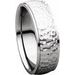 Stepped-Edge Comfort-Fit Half Round Band with Hammer Finish