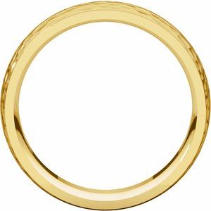 Stepped-Edge Comfort-Fit Half Round Band with Hammer Finish