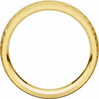 Stepped-Edge Comfort-Fit Half Round Band with Hammer Finish