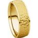 Stepped-Edge Comfort-Fit Half Round Band with Hammer Finish