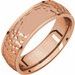 Stepped-Edge Comfort-Fit Half Round Band with Hammer Finish