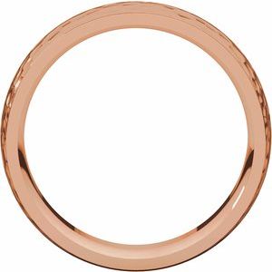 Stepped-Edge Comfort-Fit Half Round Band with Hammer Finish