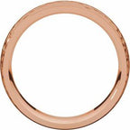 Stepped-Edge Comfort-Fit Half Round Band with Hammer Finish