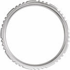 Grooved Comfort-Fit Flat Band with Satin Finish