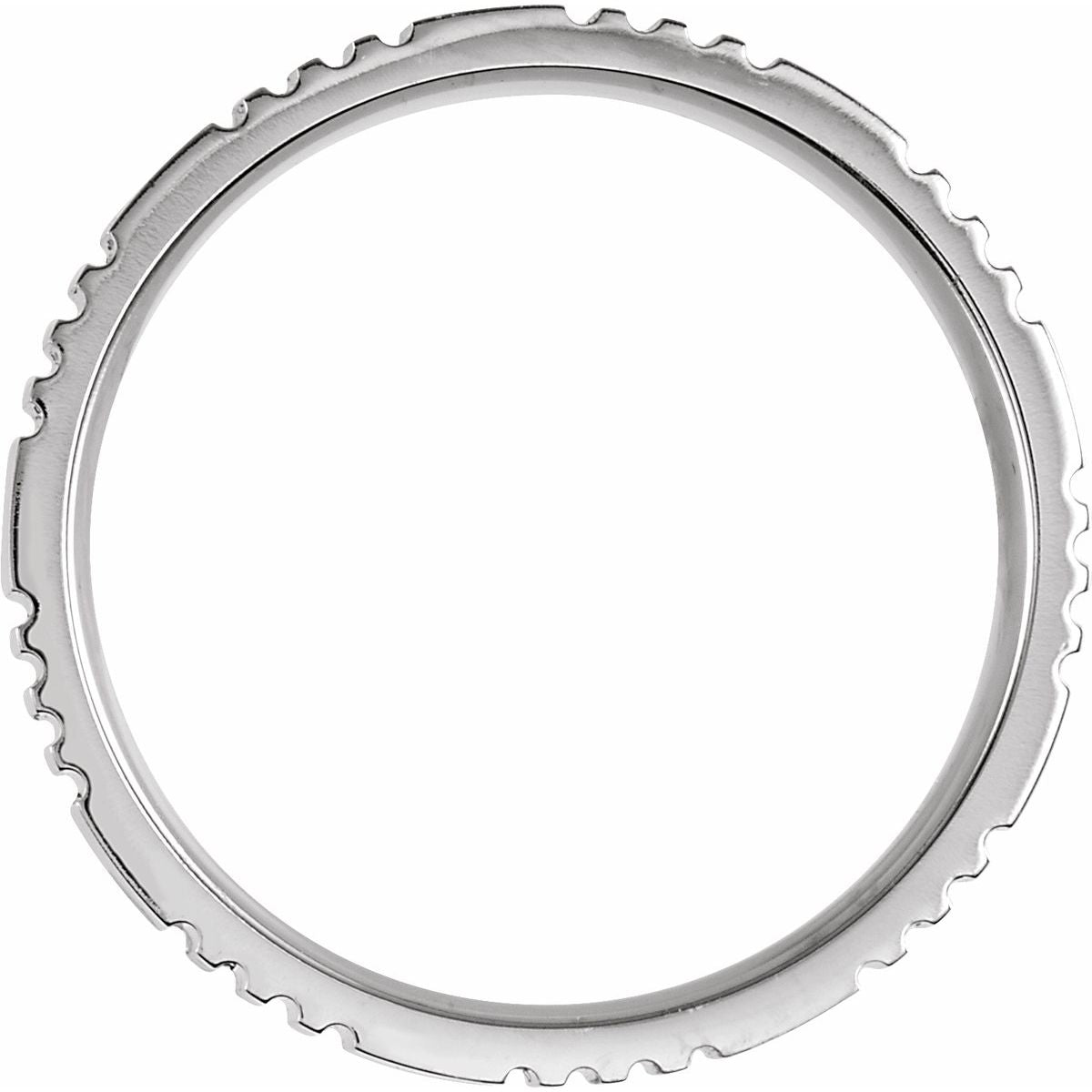 Grooved Comfort-Fit Flat Band with Satin Finish