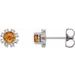 Round 4-Prong Halo-Style Earrings