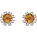 Round 4-Prong Halo-Style Earrings