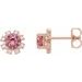 Round 4-Prong Halo-Style Earrings