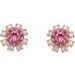 Round 4-Prong Halo-Style Earrings