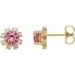 Round 4-Prong Halo-Style Earrings