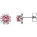 Round 4-Prong Halo-Style Earrings