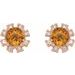 Round 4-Prong Halo-Style Earrings
