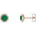 Round 4-Prong Halo-Style Earrings