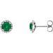Round 4-Prong Halo-Style Earrings