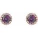 Round 4-Prong Halo-Style Earrings