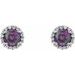 Round 4-Prong Halo-Style Earrings