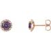 Round 4-Prong Halo-Style Earrings
