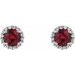 Round 4-Prong Halo-Style Earrings