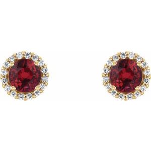 Round 4-Prong Halo-Style Earrings