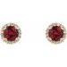 Round 4-Prong Halo-Style Earrings