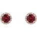 Round 4-Prong Halo-Style Earrings