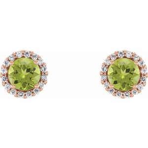Round 4-Prong Halo-Style Earrings