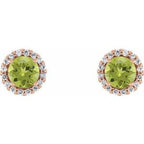 Round 4-Prong Halo-Style Earrings
