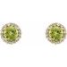 Round 4-Prong Halo-Style Earrings