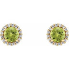 Round 4-Prong Halo-Style Earrings