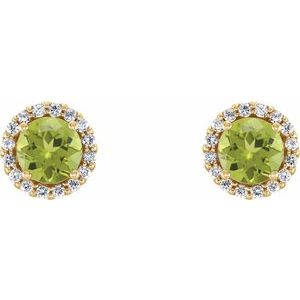 Round 4-Prong Halo-Style Earrings