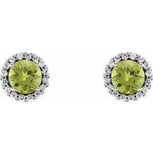 Round 4-Prong Halo-Style Earrings