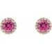 Round 4-Prong Halo-Style Earrings