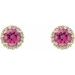 Round 4-Prong Halo-Style Earrings