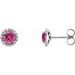 Round 4-Prong Halo-Style Earrings