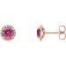 Round 4-Prong Halo-Style Earrings