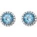Round 4-Prong Halo-Style Earrings