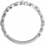 Bezel-Set Sculptural Anniversary Band with Bead Blast/Matte Finish