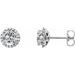 Round 4-Prong Halo-Style Earrings