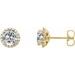 Round 4-Prong Halo-Style Earrings
