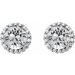 Round 4-Prong Halo-Style Earrings