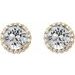 Round 4-Prong Halo-Style Earrings