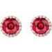 Round 4-Prong Halo-Style Earrings