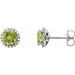 Round 4-Prong Halo-Style Earrings